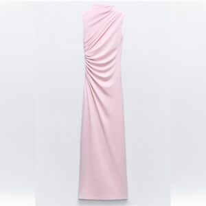 zara midi draped dress